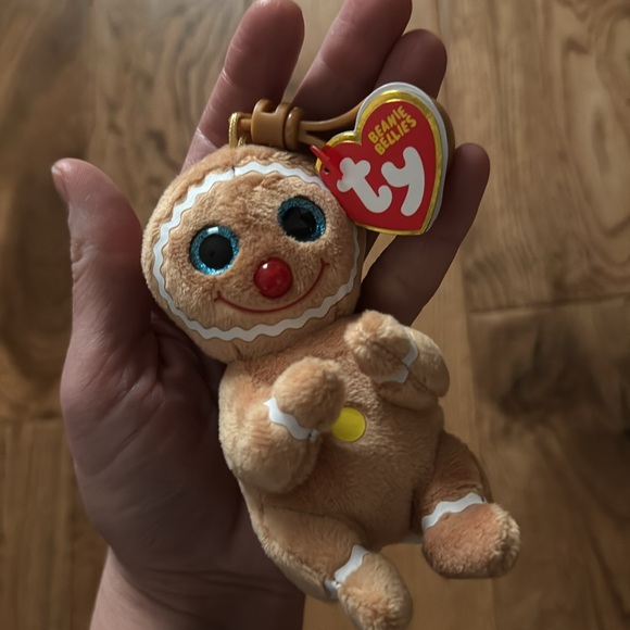 Cookie the Christmas Gingerbread Key Clip Ty Beanie Baby Bellies 2024 - Picture 2 of 4